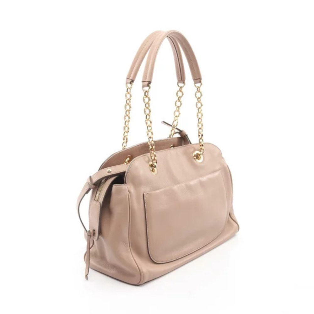 Salvatore Ferragamo leather beige Gancini handbag Tan